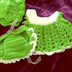 Baby handmade crochet 3 piece outfit